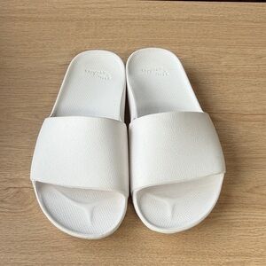 White Slide Sandals